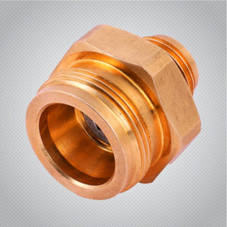 Regulator adapter, C-10 male to CGA600 male, brass