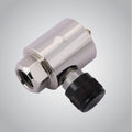 Regulator adapter with on/off valve, CGA600 female to 1/4 inch NPT female, brass nickel-plated