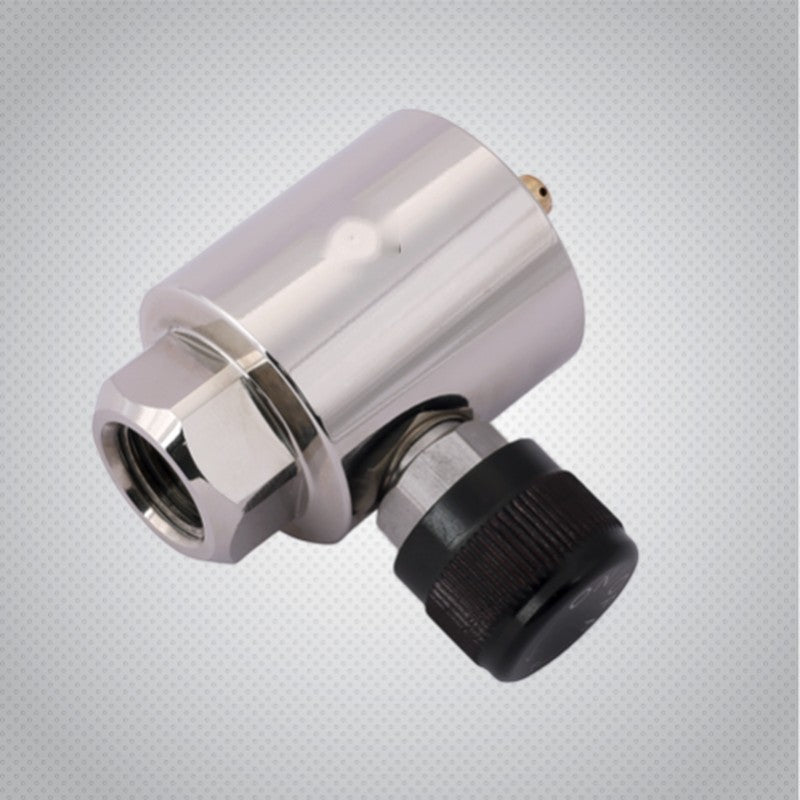 Regulator adapter with on/off valve, CGA600 female to 1/4 inch NPT female, brass nickel-plated