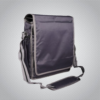 Carrying bag for three calibration gas cylinders with accessory pockets