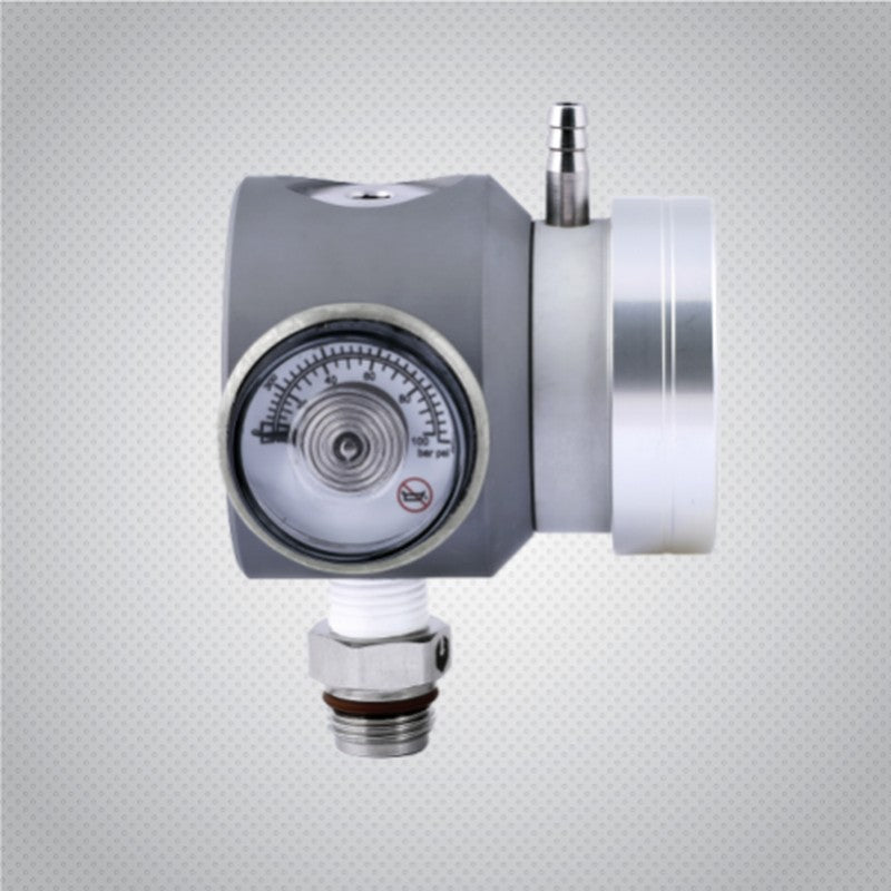Compact demand flow calibration gas regulator, C-10, anodized aluminum