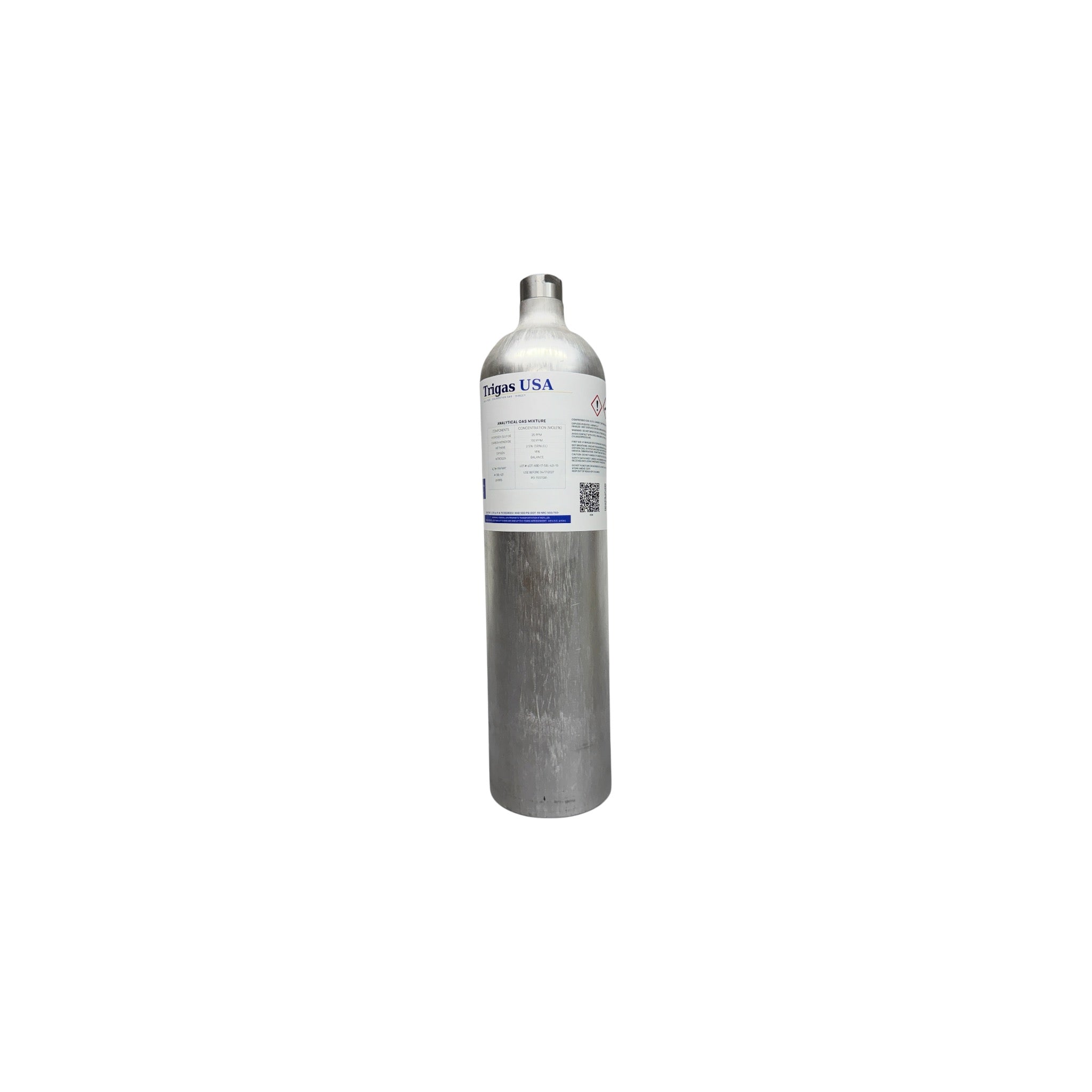 58L-304 — 58L Aluminum — Trigas USA calibration gas cylinder