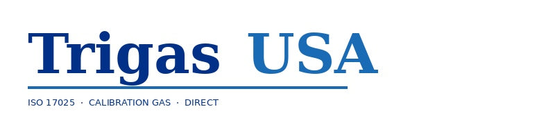 Cilindro de gas de calibración Trigas USA, alta calidad, duradero y fiable para mediciones precisas.